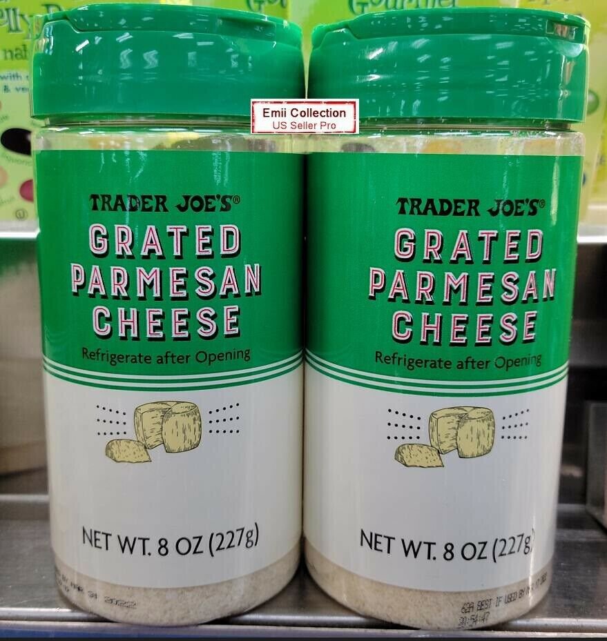 Trader Joe’s Grated Parmesan Cheese 8oz 227g (2 Bottles)