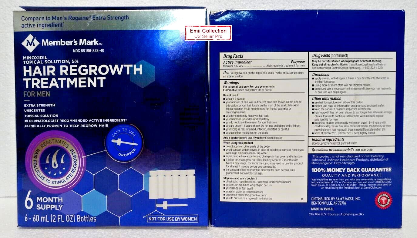 Member's Mark Minoxidil Topical Solution USP 5 Hair Regrowth Treatment Set
