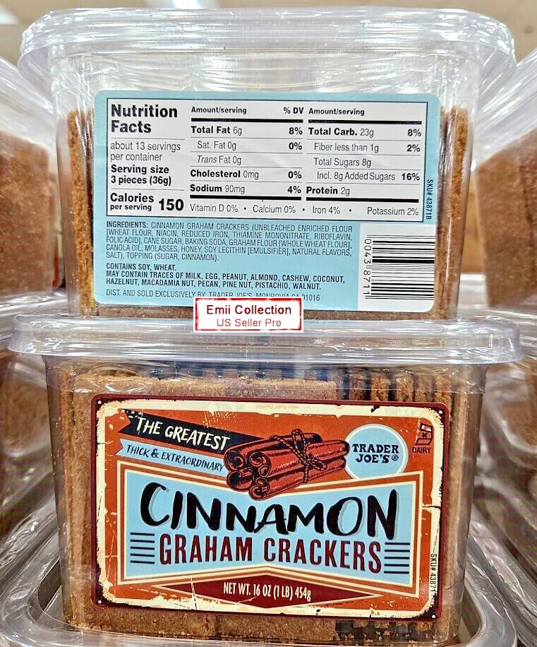 Trader Joe's Thick & Extraordinary Cinnamon Graham Crackers 16oz 454g