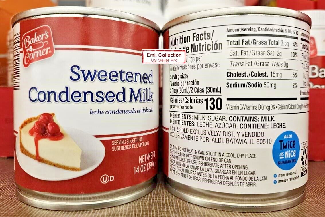 Baker’s Corner Sweetened Condensed Milk 14oz 397g (2 Cans)
