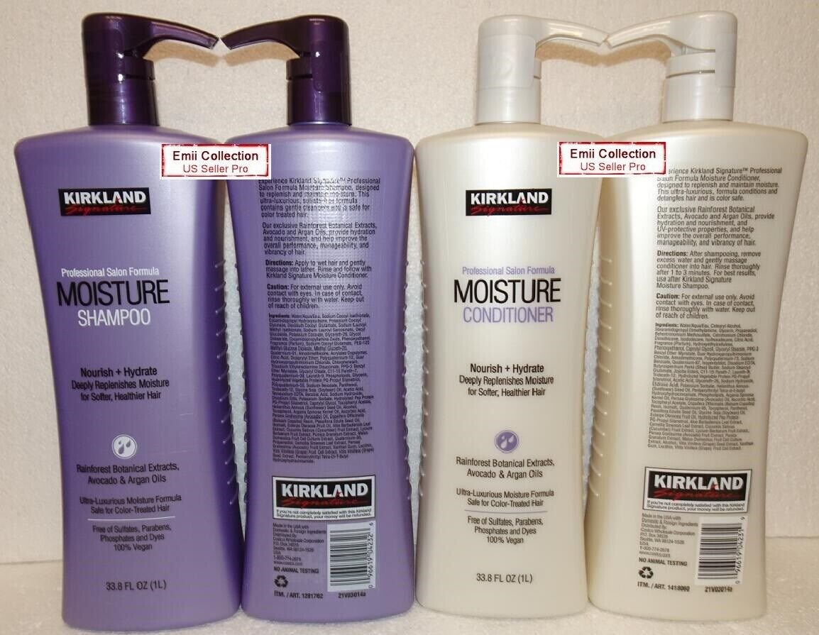 Kirkland Signature Salon Formula Moisture Shampoo & Conditioner 33.8oz 2 Bottles