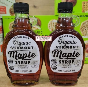 Trader Joe&acirc;��s Organic Vermont Maple Syrup Dark Color Robust Taste (2 Bottles)
