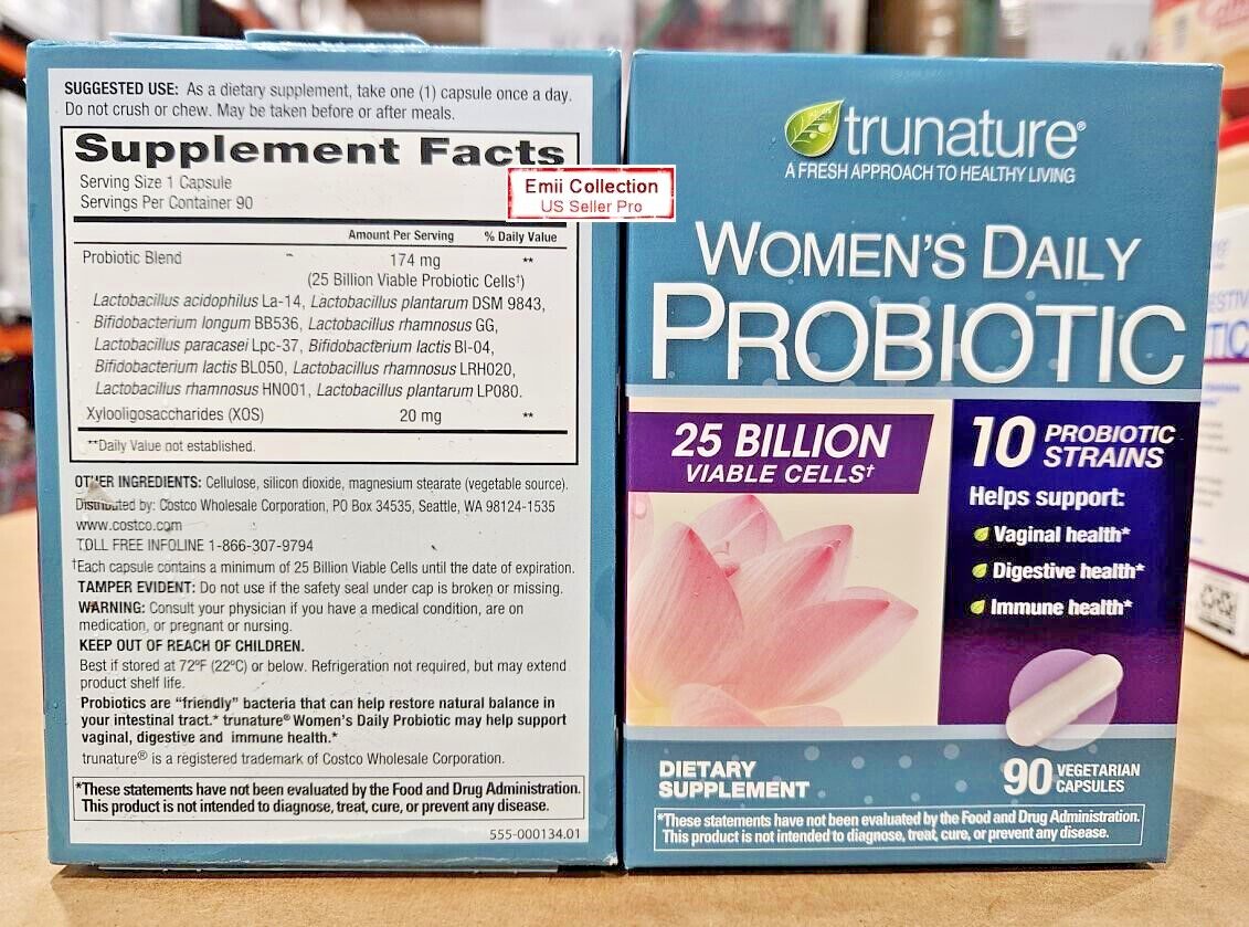 Trunature Women's Daily Probiotic 90 Vegetarian Capsules Trunature Women’s Daily Probiotic 90 Vegetarian Capsules (2 Boxes)