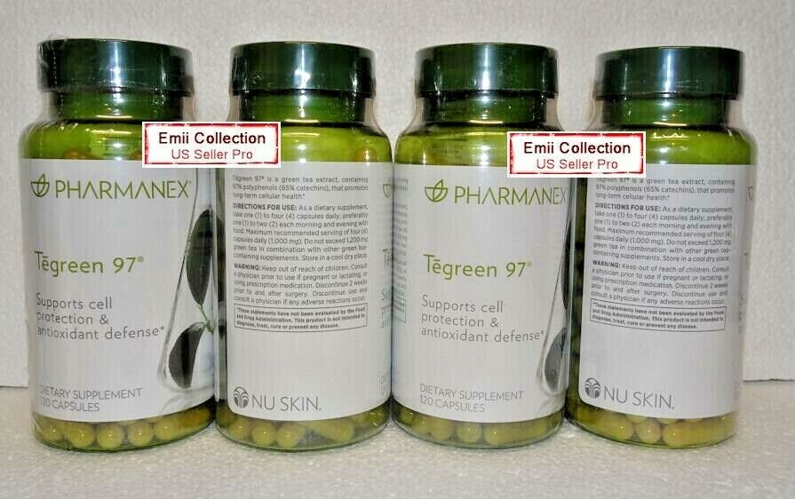 Nu Skin Nuskin Pharmanex Tegreen 97 120 Capsules Sealed (4 Bottles) Exp ...