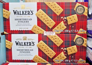 Walker's Scottish Pure Butter Shortbread Fingers 5.3oz 150g (2 Boxes)
