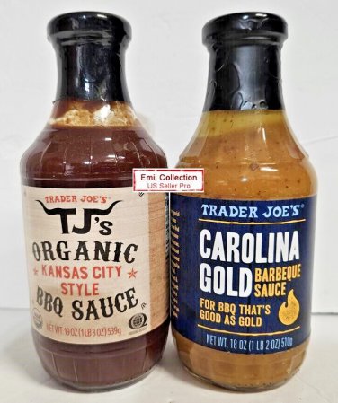 Trader Joe's Organic Kansas City Style & Carolina Gold BBQ Sauce (2 Bottles)