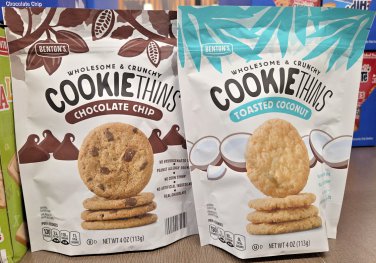 Benton's Wholesome Crunchy Cookie Thins Chocolate Chip Toasted Coconut (2 Bags)