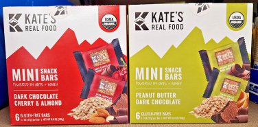 Kate&acirc;��s Real Food Organic Mini Snack Bars Gluten Free, 6.6oz 187g (2 Boxes)