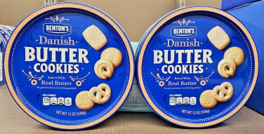 Benton&acirc;��s Danish Butter Cookies Baked with Real Butter 12oz 340g (2 Tins)