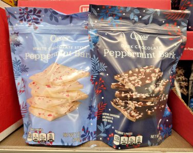 Choceur Peppermint Bark Belgian Dark and White Chocolate Style 8oz 224g (2 Bags)