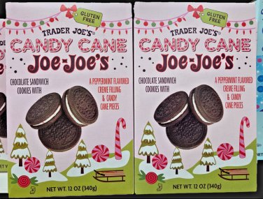 Trader Joe's Gluten Free Candy Cane Joe-Joe's Sandwich Cookies 12oz (2 Boxes)