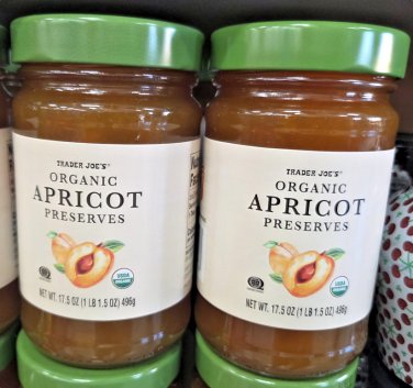 Trader Joe's Organic Apricot Preserves 17.5oz 496g (2 Jars)