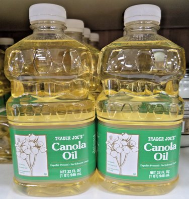 Trader Joe's Canola Oil Expeller Pressed No Solvents 32fl oz (2 Bottles)