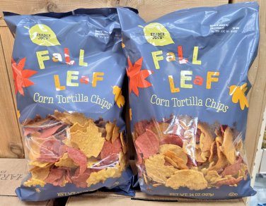 Trader Joe's Fall Leaf Corn Tortilla Chips 14oz 397g (2 Bags)