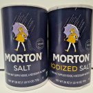 Morton Salt and Iodized Salt 26oz 737g (2 Tubs)