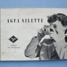 Vintage Agfa Silette Original Instruction Manual