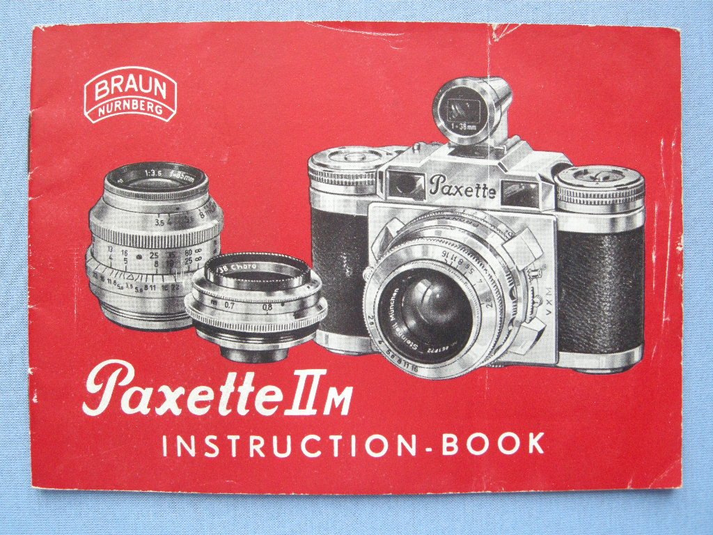 Vintage Braun Paxette IIM Original Instruction Manual