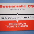 Vintage Voigtlander Bessamatic CS Original Instruction Manual in Spanish