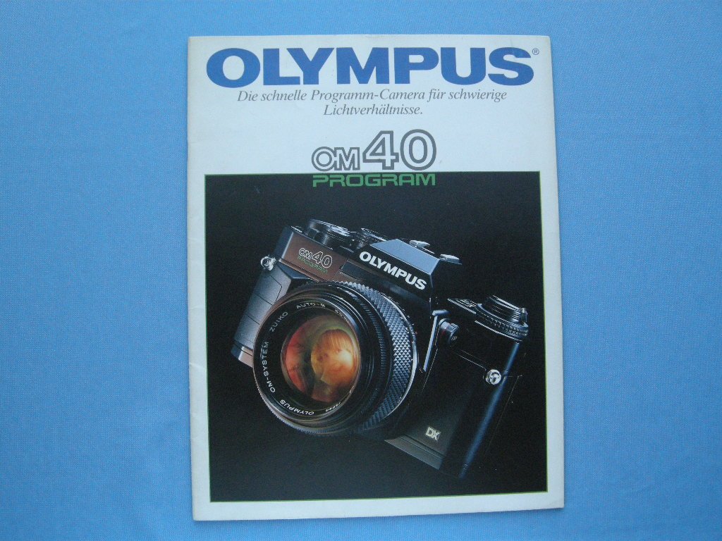 Vintage Olympus OM40 Program Original Sales Brochure in German