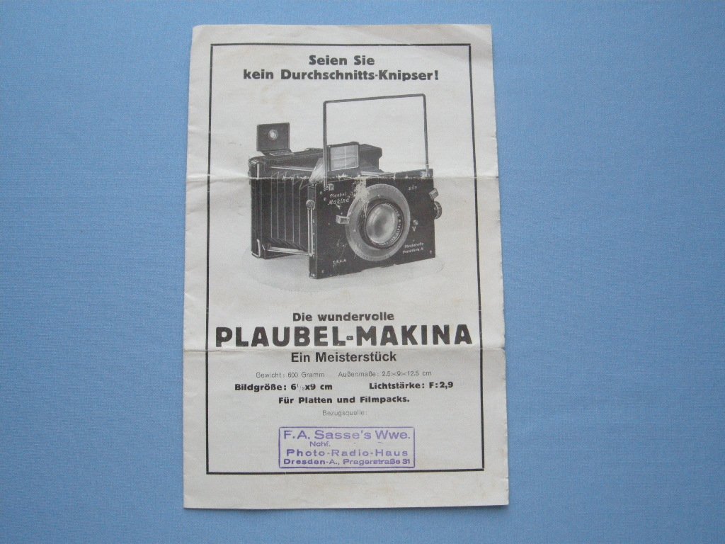 Rare Vintage Plaubel Makina Original sales Brochure in German