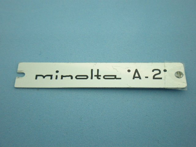 Vintage Minolta A-2 original Camera Nameplate
