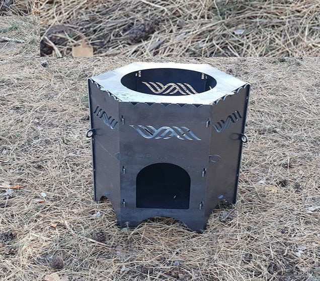 Dutch Oven Portable Camping Fire Pit Stove Grill Collapsible Flat Pack DIY