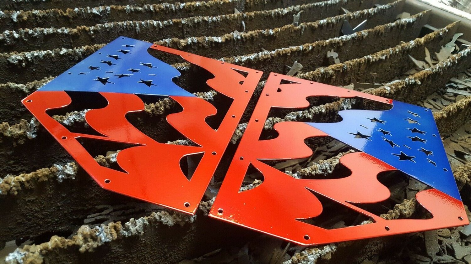 8401 fits JEEP CHEROKEE HOOD VENTS XJ MJ ZJ WJ VENTS Wavy Flag Powder