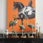 Hand painted crane large living room TV cabinet porch wine cabinet desktop resin ornaments
