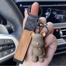khaki Bow tie bear key chain fashion personality resin lovers accessories female