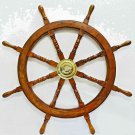 Nautical Decor  Wooden Decorative Ship Wheel with Brass Center Home 36 inc