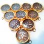 LOT OF 10 PCS VINTAGE STYLE BRASS POCKET COMPASS