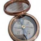 Antique Vintage Beautiful Brass Poem Compass  Halloween Gift 2.2" inch