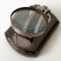 Nautical Desktop solid brass adjustable magnifying glass magnifier on wooden bas