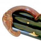 Antique Brass Elephant Head Handle Vintage Victorian Wooden Walking Stick Canes