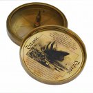 Brass Nautical Compass Vintage Pocket Maritime Poem Compass Antique Finish-3"