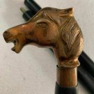 Antique solid Brass Horse Head Handel Victorian Wooden Walking Cane Stick