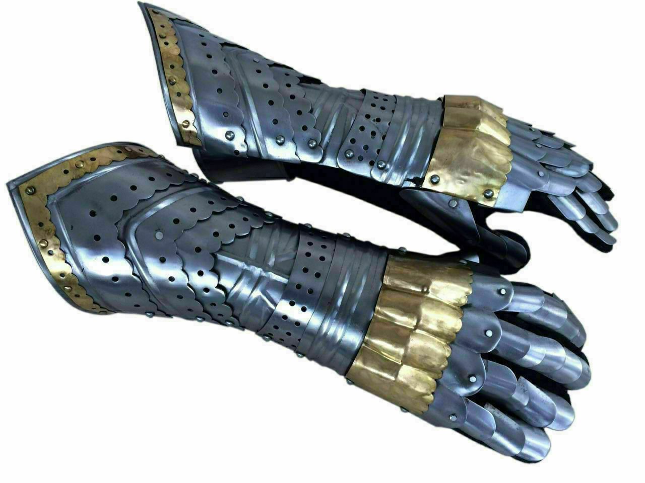 Gantelets D’armure Médiévale Acier – Gothique, SCA LARP, Ambidextres, Neufs