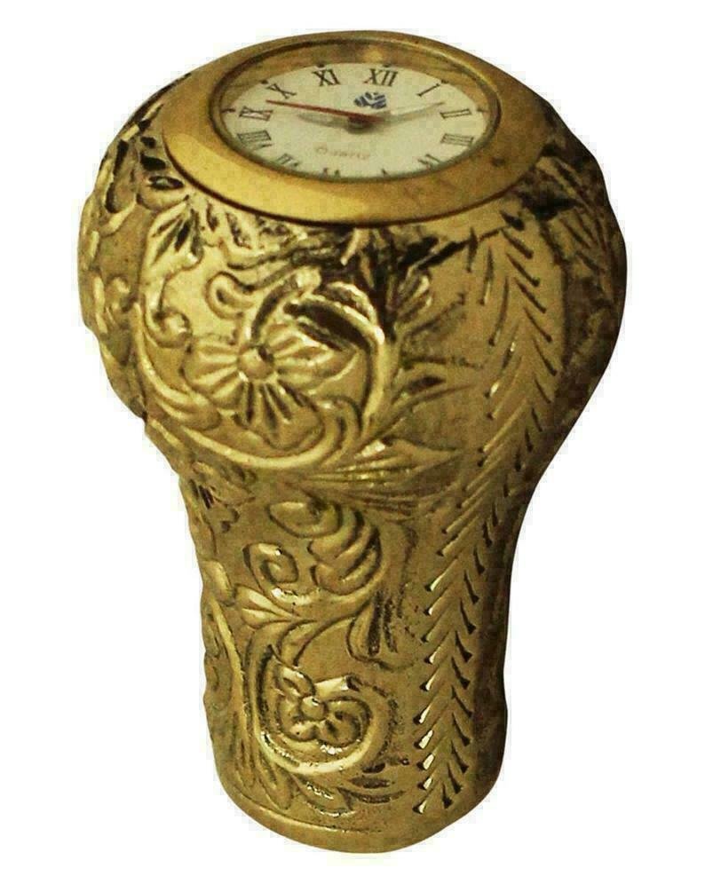 Designer Brass Watch Ball Head Handle Style ONLY Wooden Walking Stick cane Gift