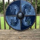 Medieval Viking Round Armor Shield Wooden Dragon Shield 24” inches