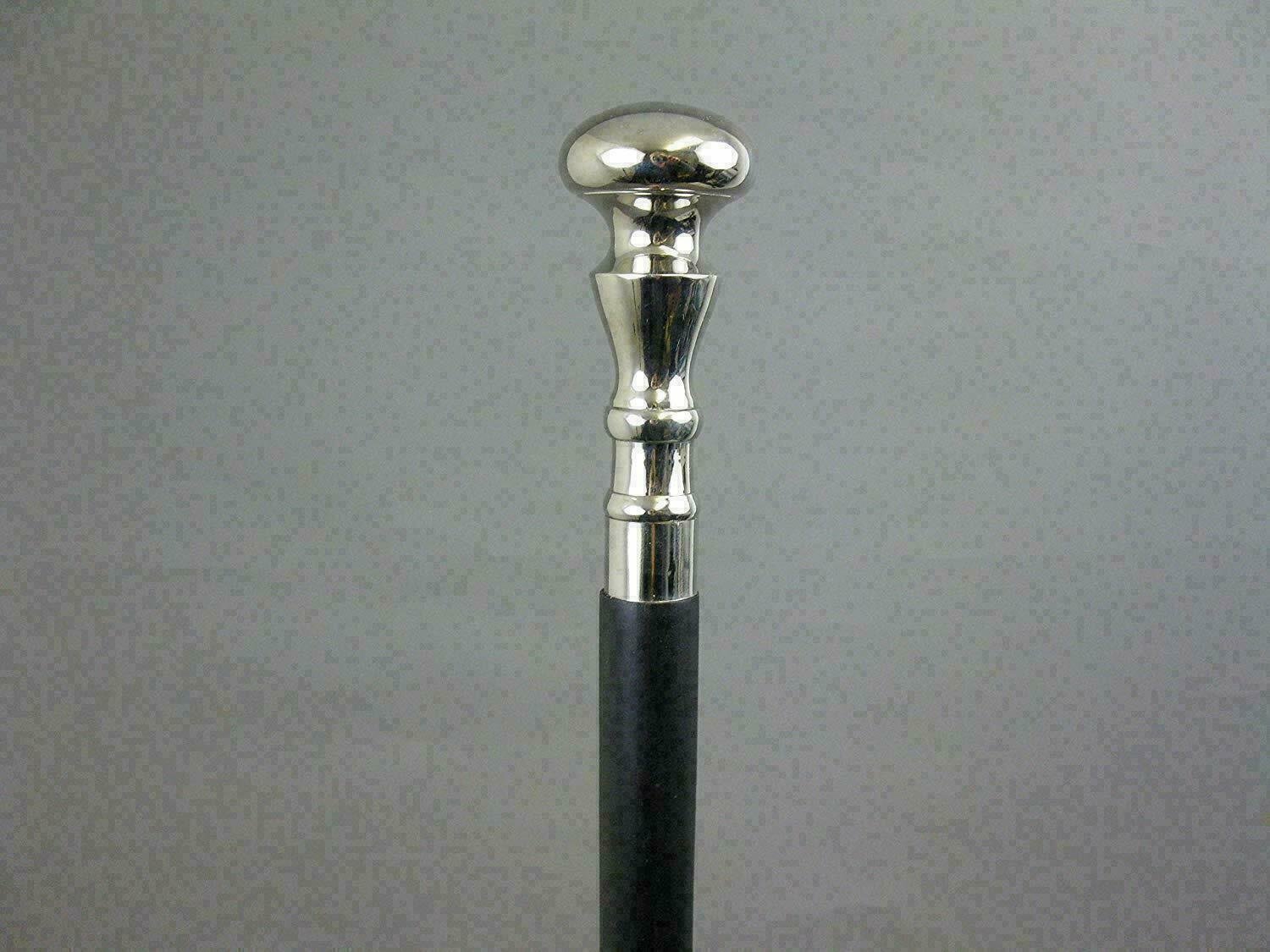Victorian Solid Brass Eva  Wooden Walking Stick Cane Wooden