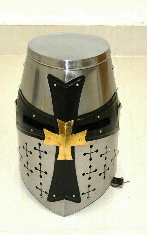 New Crusader Knight Black Templar Sugar Loaf Armour's Helmet  Medieval Wearable