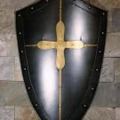 Medieval Knight Black Heater Shield Battle Warrior Shield 18 Gauge Steel Crusade