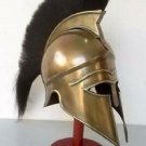 Medieval Warrior Steel Greek Corinthian Armour Helmet With Black Plume And Stand