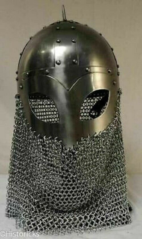 Viking Helmet with chainmail Medieval Knight Battle Armor Costume Helmet