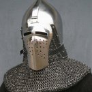 Steel Helmet  Medieval Jousting Bascinet Helmet Larp Combat Helmet