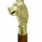 Antique brass Victorian Wolf Handle Vintage Style Walking cane Designer Gift