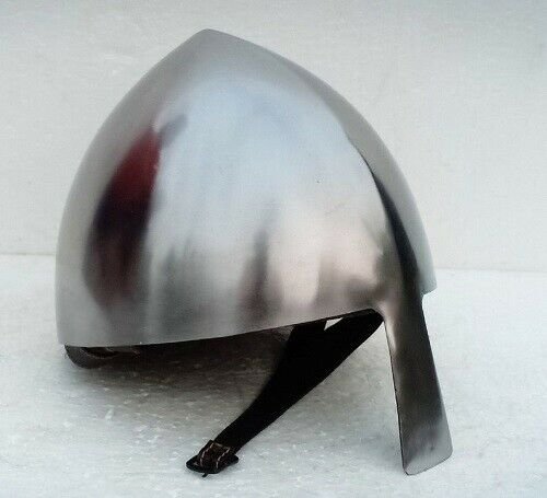 Medieval Nasal Helmet ~Battle Warrior Costume 18 Gauge Steel larp Helmet Viking