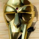MF Doom Gladiator Face Mask steel Golden Finish in Brass Polish Face Mask Helmet