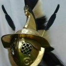 Medieval Gladiator Helmet With Plume 18 Guage Steel  Knight Marmilo