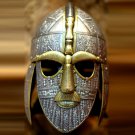 New Medieval Sutton Hoo Viking Helmet Armor Costume with Wooden Display Stand